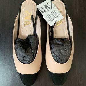 Brand New Zara Leather Mules/ slides/ Shoes 36/6